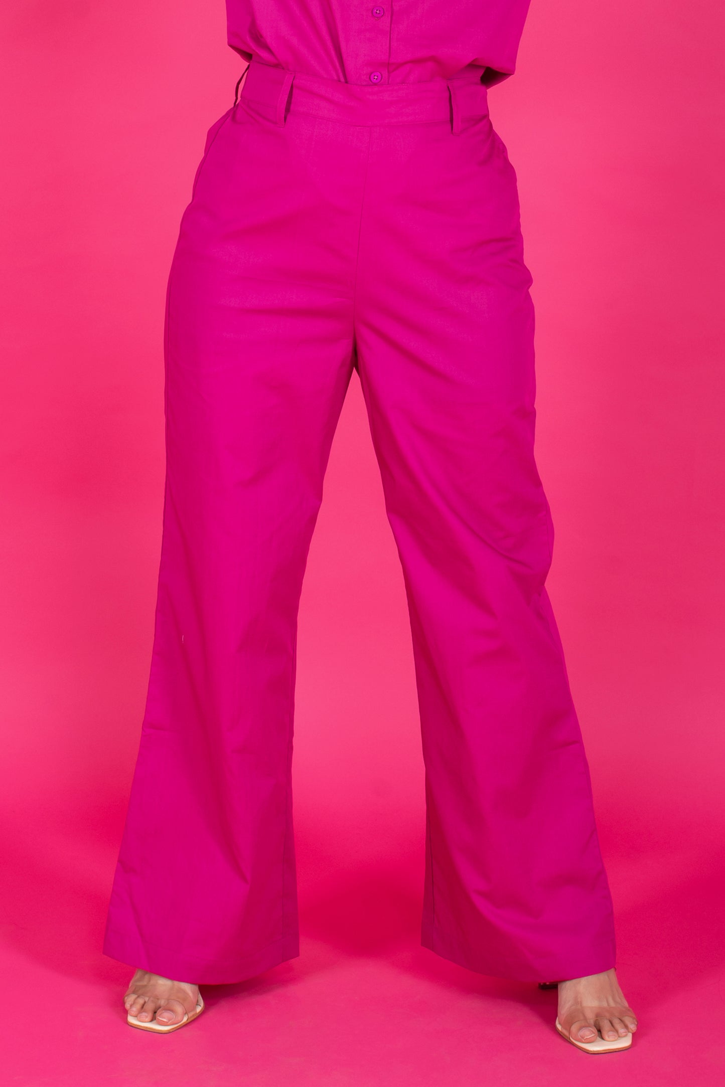 Solid Colour Wide Leg Pants pink