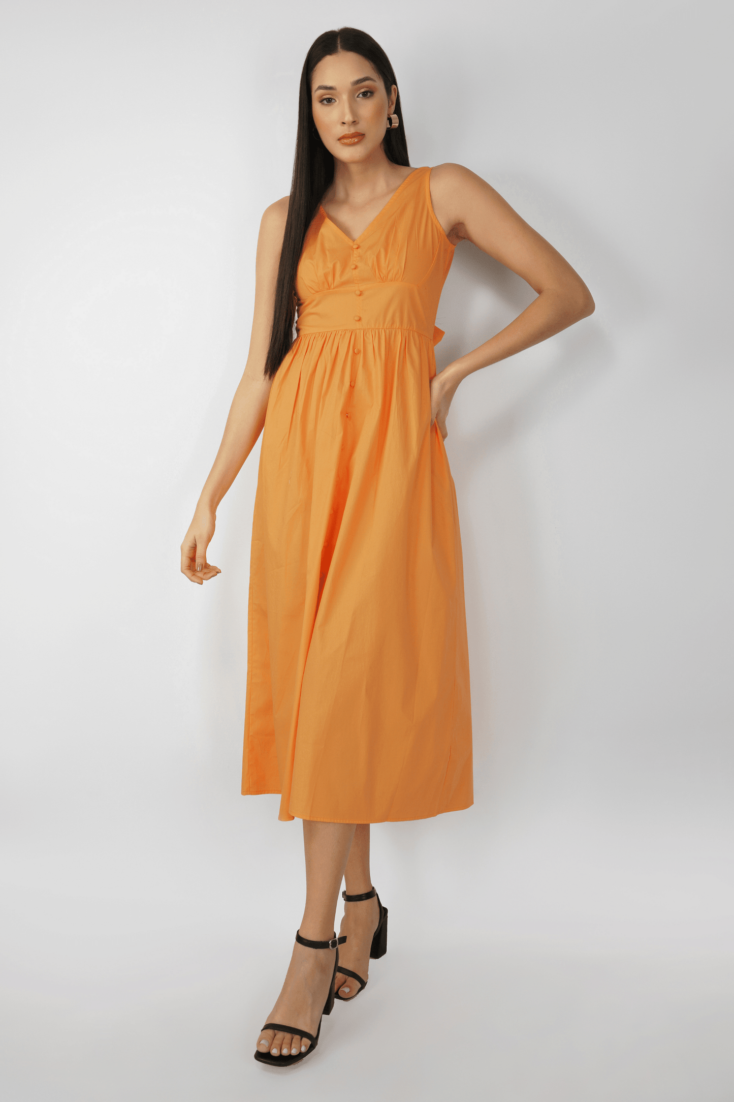 Sleeveless Tie Back Maxi Dress