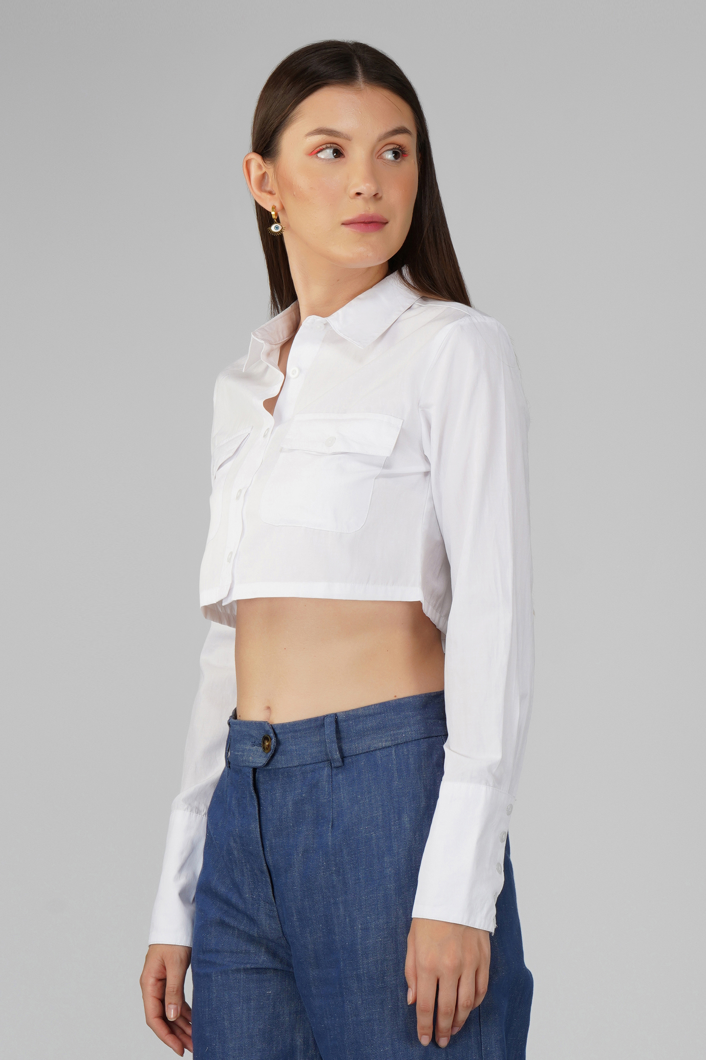 Crop Shirt with Pockets