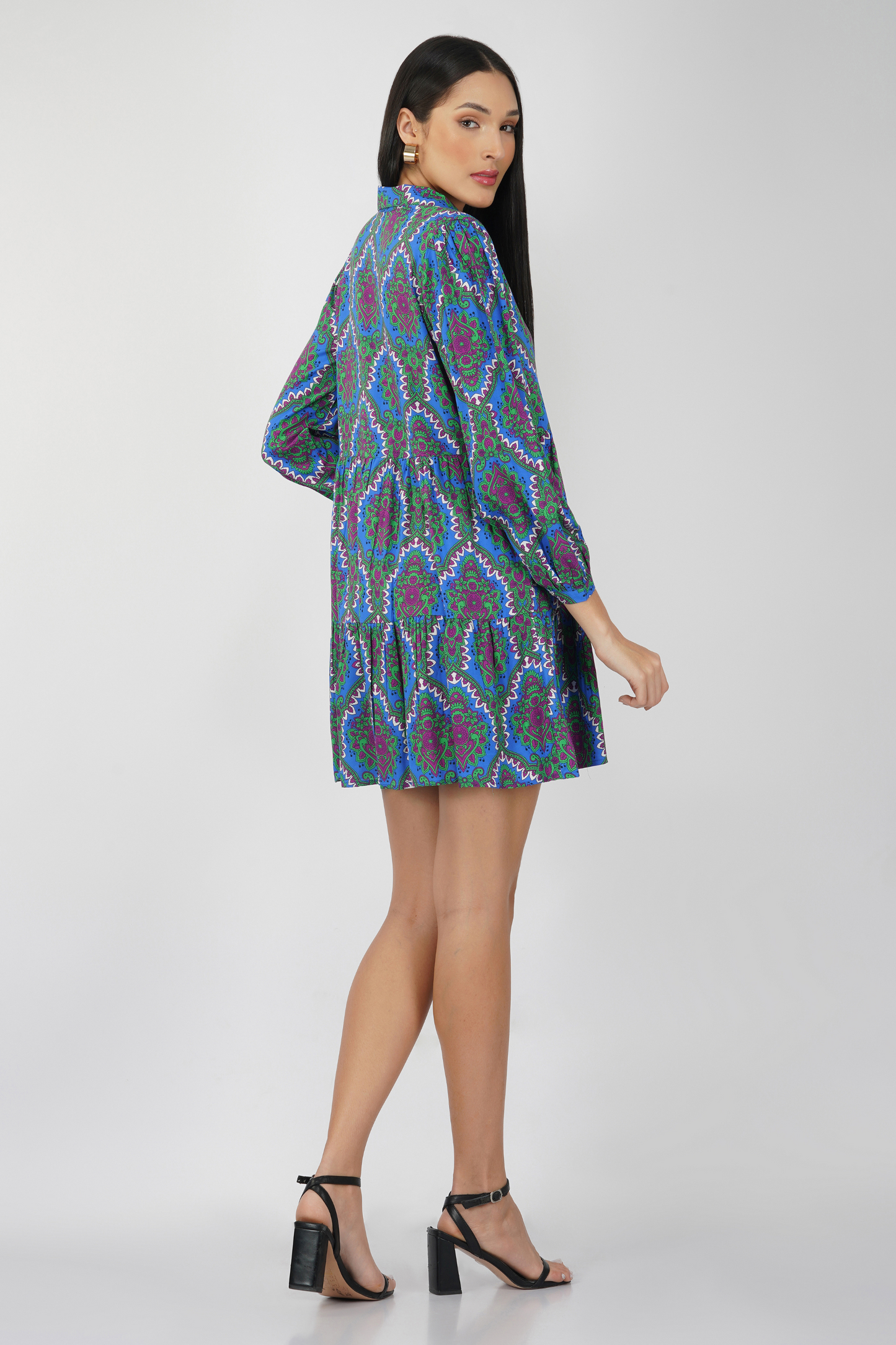 Printed Shirt Dress Blue