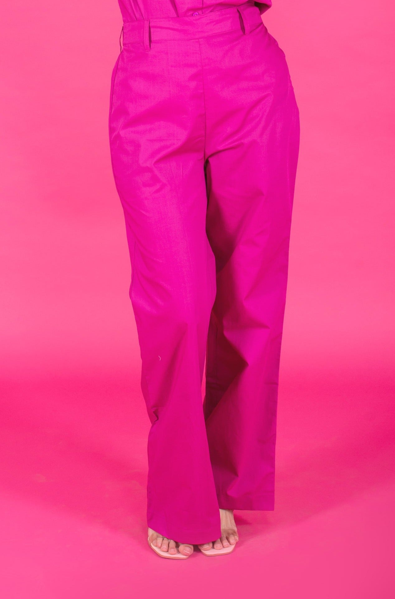 Solid Colour Wide Leg Pants pink