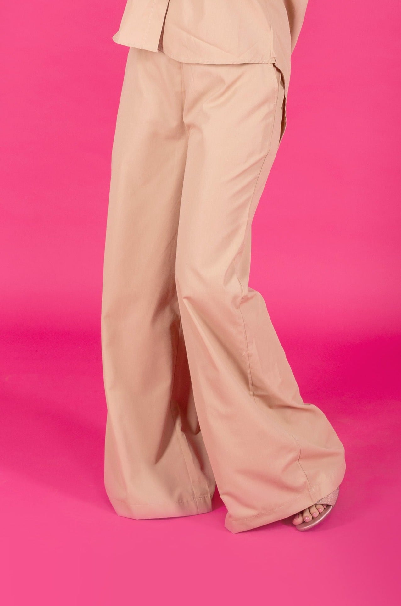 Solid Colour Wide Leg Pants