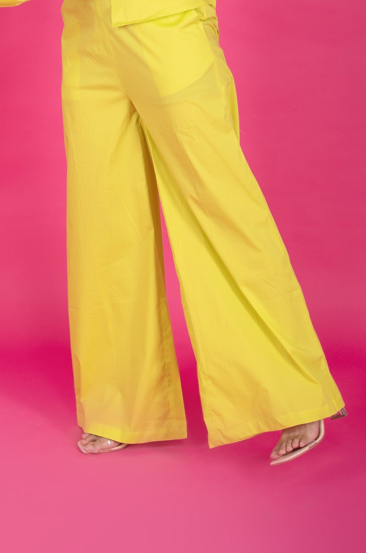 Solid Colour Wide Leg Pants