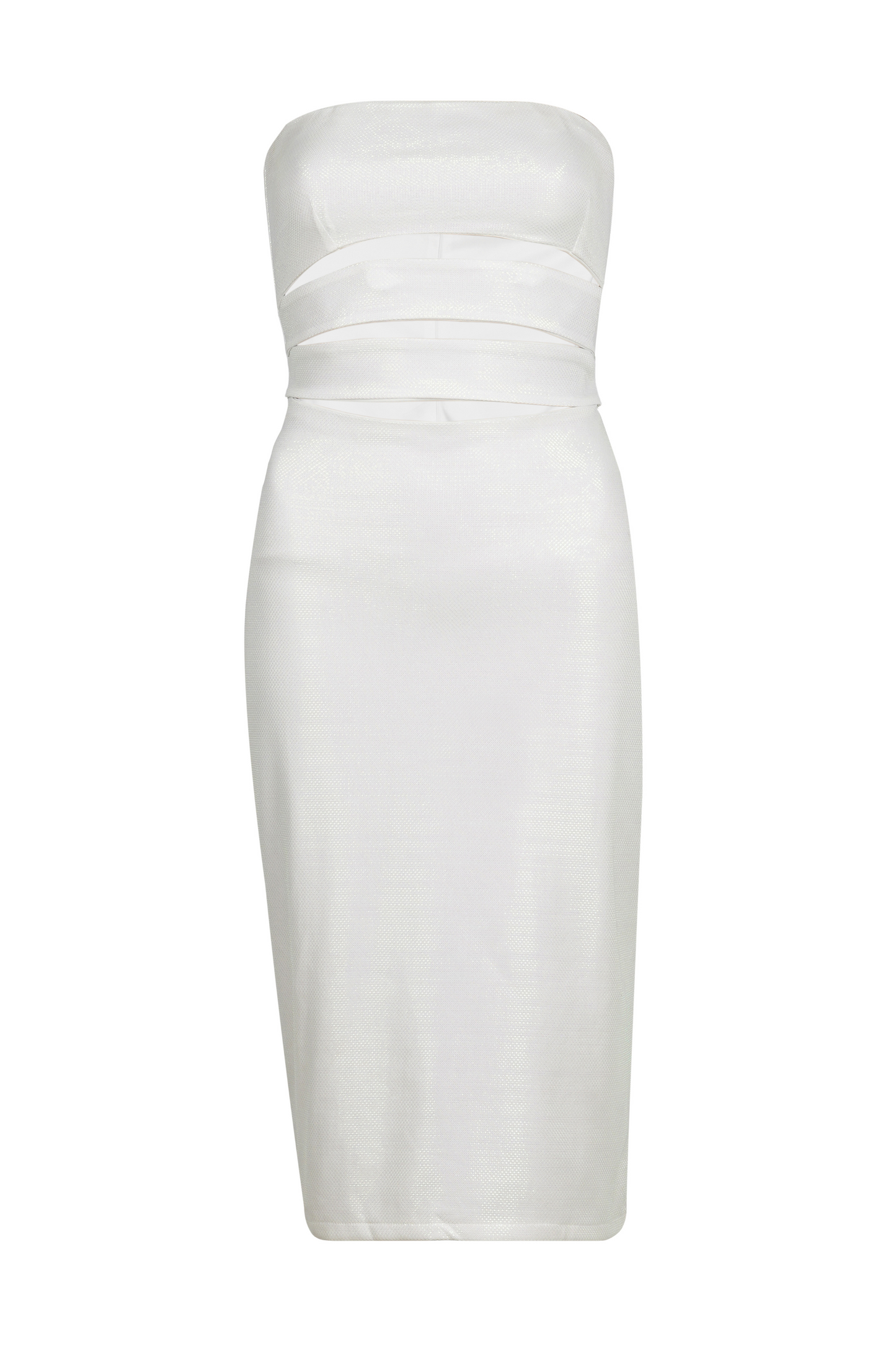 Luxe White Cut-out Short Tube Dress